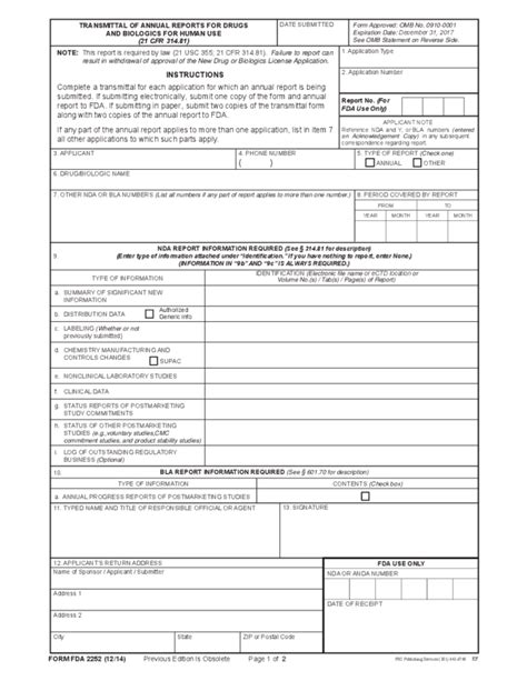 form fda 2252.
